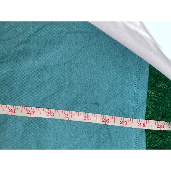 Vintage Hollie Shirt Dollie Green Script Text Tee USA Made VTG 90s Jerzees Small - Picture 9 of 9